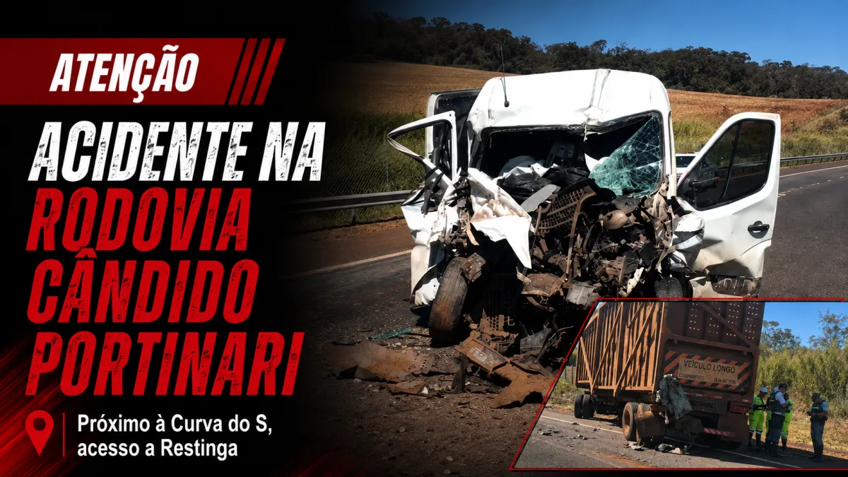 Grave acidente interdita Rodovia Cândido Portinari próximo  a Curva d S que da acesso a Restinga